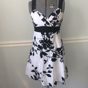 Vintage Pinup Black and White Floral sundress